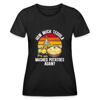 Kartoffelbrei Kartoffelpüree - Frauen Funktions-T-Shirt - Schwarz - Vorne - AI Model Female 172 light (172cm)