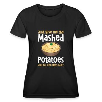 Kartoffelbrei Kartoffelpüree - Frauen Funktions-T-Shirt - Schwarz - Vorne - AI Model Female 172 light (172cm)