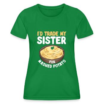 Purée de pommes de terre Purée de pommes de terre - T-shirt sport Femme - vert - Devant - AI Model Female 172 dark (172cm)