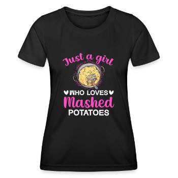 Kartoffelbrei Kartoffelpüree - Frauen Funktions-T-Shirt - Schwarz - Vorne - AI Model Female 172 light (172cm)