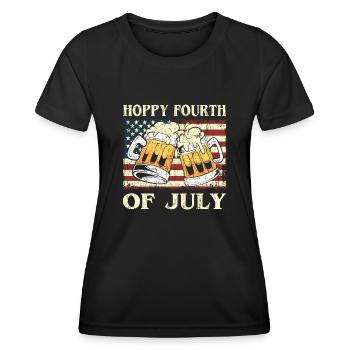 USA Chope de bière brasserie bière artisanale américaine - T-shirt sport Femme - noir - Devant - AI Model Female 172 light (172cm)