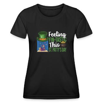 Fishkeeping Aquarist St Patricks Day Fish - Women's Functional T-Shirt - black - Front - AI Model Female 172 light (172cm)