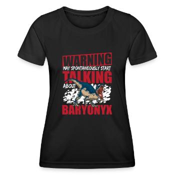 Dino-Liebhaber Prähistorischer Baryonyx - Frauen Funktions-T-Shirt - Schwarz - Vorne - AI Model Female 172 light (172cm)