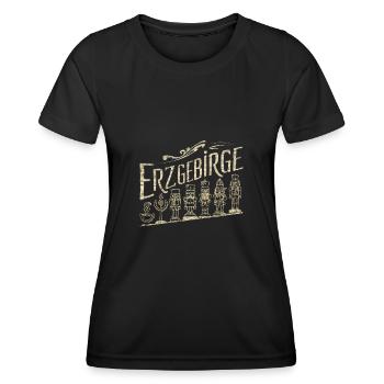 Erzgebirge Tradition Wooden Figurine Figurine Motif - Women's Functional T-Shirt - black - Front - AI Model Female 172 light (172cm)
