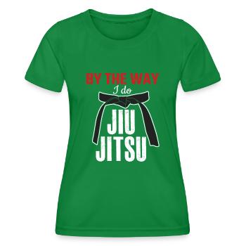 Ju-Jitsu Brasilian Jiu-Jitsu BJJ - Women's Functional T-Shirt - kelly green - Front - AI Model Female 172 dark (172cm)