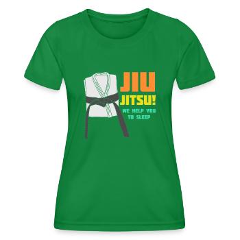BJJ Ju-Jitsu Brasilian Jiu-Jitsu - Women's Functional T-Shirt - kelly green - Front - AI Model Female 172 dark (172cm)