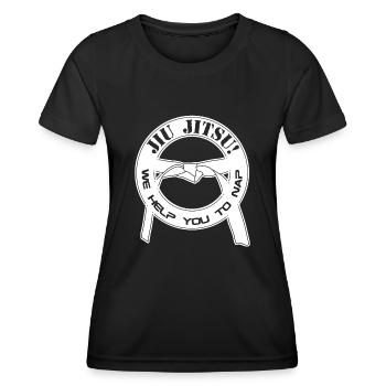 Ju-Jitsu Joke Brasilian Jiu-Jitsu BJJ - Frauen Funktions-T-Shirt - Schwarz - Vorne - AI Model Female 172 light (172cm)