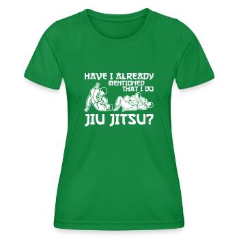 Ju-Jitsu BJJ - Women's Functional T-Shirt - kelly green - Front - AI Model Female 172 dark (172cm)