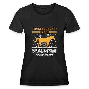 Courses de chevaux pur-sang Équitation Chevaux équestres - T-shirt sport Femme - noir - Devant - AI Model Female 172 light (172cm)