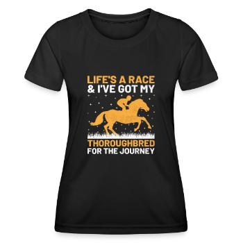 Courses de chevaux pur-sang Équitation Chevaux équestres - T-shirt sport Femme - noir - Devant - AI Model Female 172 light (172cm)