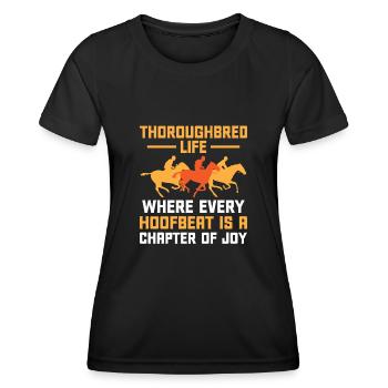 Courses de chevaux pur-sang Équitation Chevaux équestres - T-shirt sport Femme - noir - Devant - AI Model Female 172 light (172cm)