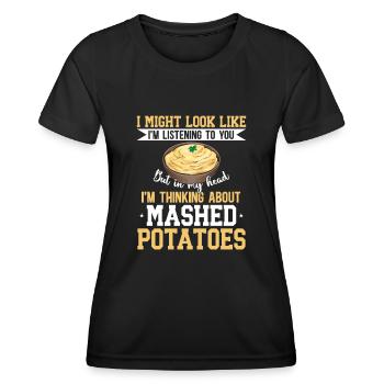 Kartoffelbrei Kartoffelpüree - Frauen Funktions-T-Shirt - Schwarz - Vorne - AI Model Female 172 light (172cm)