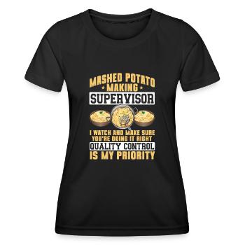 Kartoffelbrei Kartoffelpüree - Frauen Funktions-T-Shirt - Schwarz - Vorne - AI Model Female 172 light (172cm)