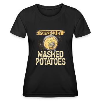 Kartoffelbrei Kartoffelpüree - Frauen Funktions-T-Shirt - Schwarz - Vorne - AI Model Female 172 light (172cm)
