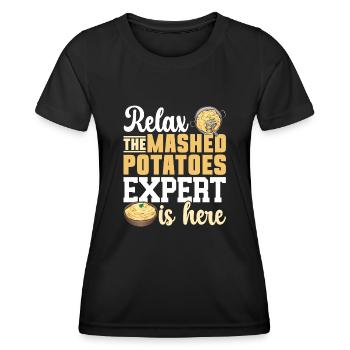 Kartoffelbrei Kartoffelpüree - Frauen Funktions-T-Shirt - Schwarz - Vorne - AI Model Female 172 light (172cm)