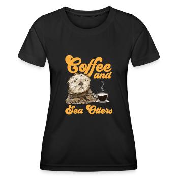 Seeotter - Frauen Funktions-T-Shirt - Schwarz - Vorne - AI Model Female 172 light (172cm)