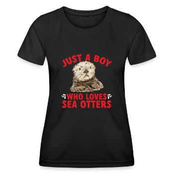 Seeotter - Frauen Funktions-T-Shirt - Schwarz - Vorne - AI Model Female 172 light (172cm)
