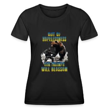 Slava Ukraini Soldiers T Support Ukraine - Women's Functional T-Shirt - black - Front - AI Model Female 172 light (172cm)
