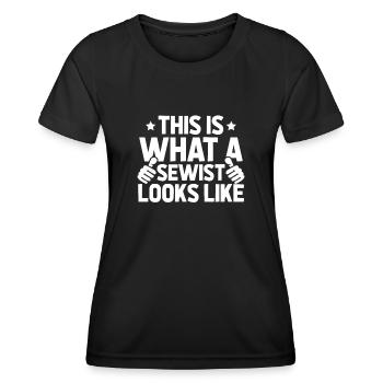 Sewing Sewing Machine - Women's Functional T-Shirt - black - Front - AI Model Female 172 light (172cm)
