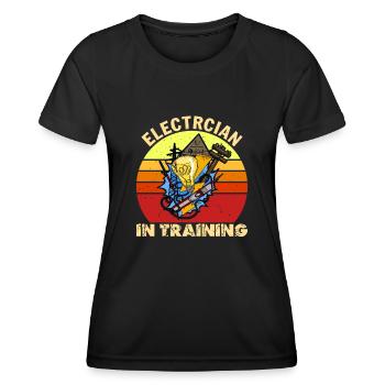Électricien en formation Technicien d’éclairage Profession de lampe - T-shirt sport Femme - noir - Devant - AI Model Female 172 light (172cm)