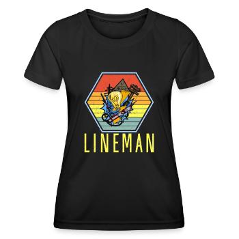 Monteur de lignes, électricien, technicien en éclairage, lampe Profession - T-shirt sport Femme - noir - Devant - AI Model Female 172 light (172cm)