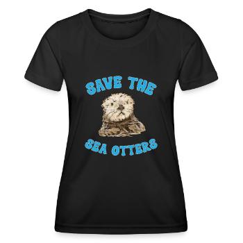Seeotter - Frauen Funktions-T-Shirt - Schwarz - Vorne - AI Model Female 172 light (172cm)