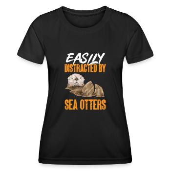 Seeotter - Frauen Funktions-T-Shirt - Schwarz - Vorne - AI Model Female 172 light (172cm)