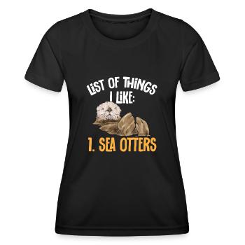 Seeotter - Frauen Funktions-T-Shirt - Schwarz - Vorne - AI Model Female 172 light (172cm)