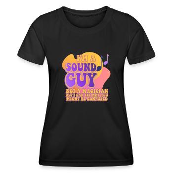 Le gars du son n’est pas un magicien - T-shirt sport Femme - noir - Devant - AI Model Female 172 light (172cm)