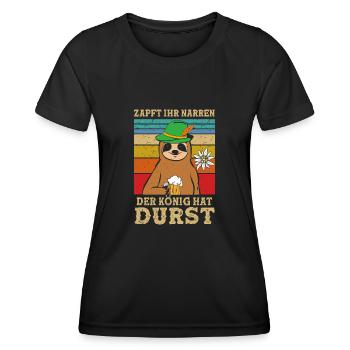 Zapft Ihr Narren Der König Hat Durst Bier - Frauen Funktions-T-Shirt - Schwarz - Vorne - AI Model Female 172 light (172cm)