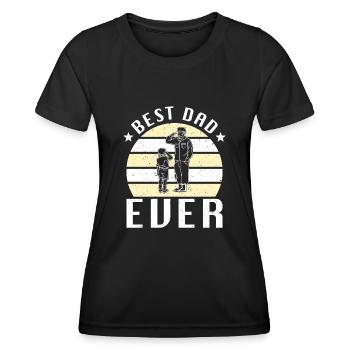 Meilleur papa de tous les temps Père Père Fête des Pères Soldat militaire - T-shirt sport Femme - noir - Devant - AI Model Female 172 light (172cm)