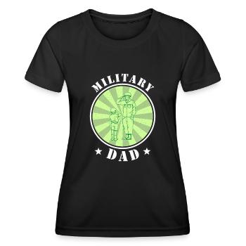 Papa Papa Fête des pères Soldat militaire - T-shirt sport Femme - noir - Devant - AI Model Female 172 light (172cm)
