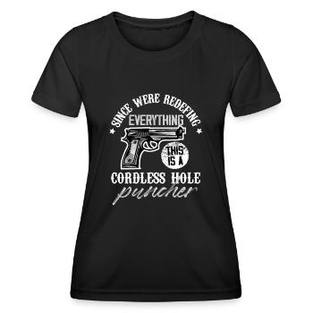 Depuis que nous avons tout redéfini, c’est sans fil - T-shirt sport Femme - noir - Devant - AI Model Female 172 light (172cm)
