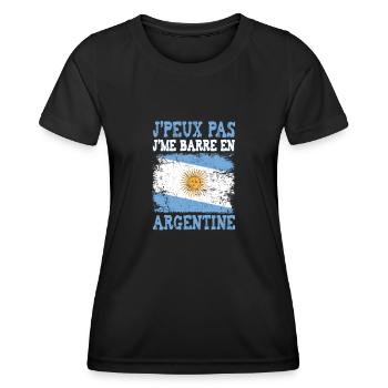 Ich kann nicht, ich bin in Argentinien - Frauen Funktions-T-Shirt - Schwarz - Vorne - AI Model Female 172 light (172cm)