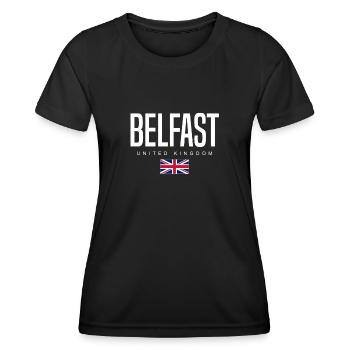Belfast, Royaume-Uni - T-shirt sport Femme - noir - Devant - AI Model Female 172 light (172cm)
