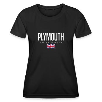 Plymouth England Großbritannien - Frauen Funktions-T-Shirt - Schwarz - Vorne - AI Model Female 172 light (172cm)