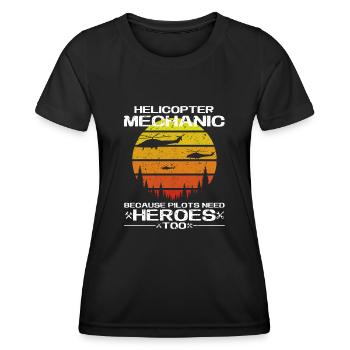 Hubschraubermechaniker Helden Stolz - Frauen Funktions-T-Shirt - Schwarz - Vorne - AI Model Female 172 light (172cm)