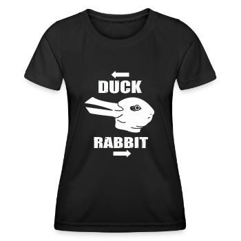 Wittgenstein lapin canard illusion - T-shirt sport Femme - noir - Devant - AI Model Female 172 light (172cm)