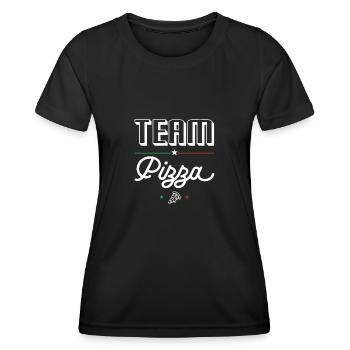 Team Pizza - Pour fans de pizza et les Pizzaiolos - T-shirt sport Femme - noir - Devant - AI Model Female 172 light (172cm)