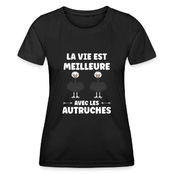 Strauß Zitat - Frauen Funktions-T-Shirt - Schwarz - Vorne - AI Model Female 172 light (172cm)