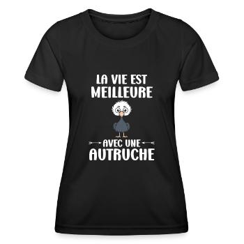 Strauß Zitat - Frauen Funktions-T-Shirt - Schwarz - Vorne - AI Model Female 172 light (172cm)