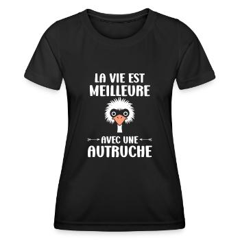 Strauß Zitat - Frauen Funktions-T-Shirt - Schwarz - Vorne - AI Model Female 172 light (172cm)