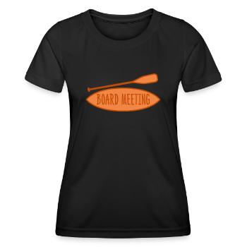 SUP-Board Meeting stand up paddling - Frauen Funktions-T-Shirt - Schwarz - Vorne - AI Model Female 172 light (172cm)