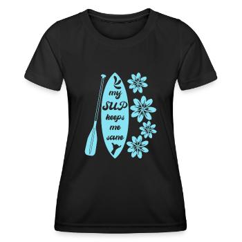 Stand up Paddling Paddle SUP Board - Women's Functional T-Shirt - black - Front - AI Model Female 172 light (172cm)
