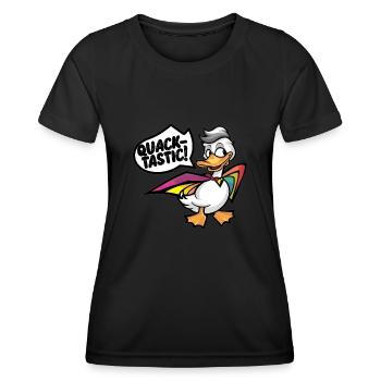 Canard super-héros charlatan Art Print - T-shirt sport Femme - noir - Devant - AI Model Female 172 light (172cm)