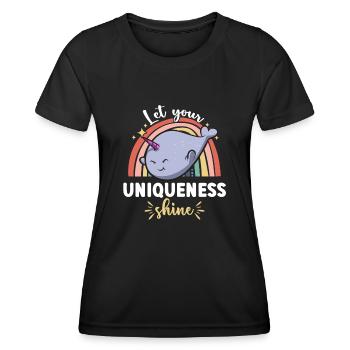 Narwhal Unicorn Whale - Women's Functional T-Shirt - black - Front - AI Model Female 172 light (172cm)