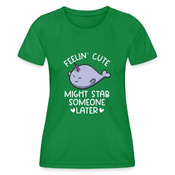 Narval Licorne Baleine - T-shirt sport Femme - vert - Devant - AI Model Female 172 dark (172cm)