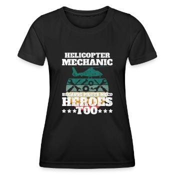 Helicopter Mechanic Heroes Pride - Women's Functional T-Shirt - black - Front - AI Model Female 172 light (172cm)