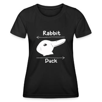 Wittgenstein lapin canard illusion - T-shirt sport Femme - noir - Devant - AI Model Female 172 light (172cm)