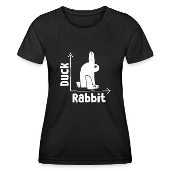 Wittgenstein lapin canard illusion - T-shirt sport Femme - noir - Devant - AI Model Female 172 light (172cm)